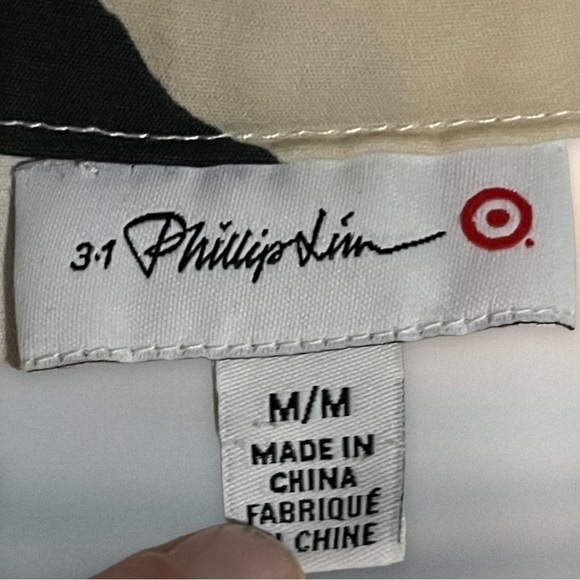 3.1 Phillip Lim for Target Khaki Floral Patchwork Zip Peplum Vest Blouse Medium - Picture 9 of 11